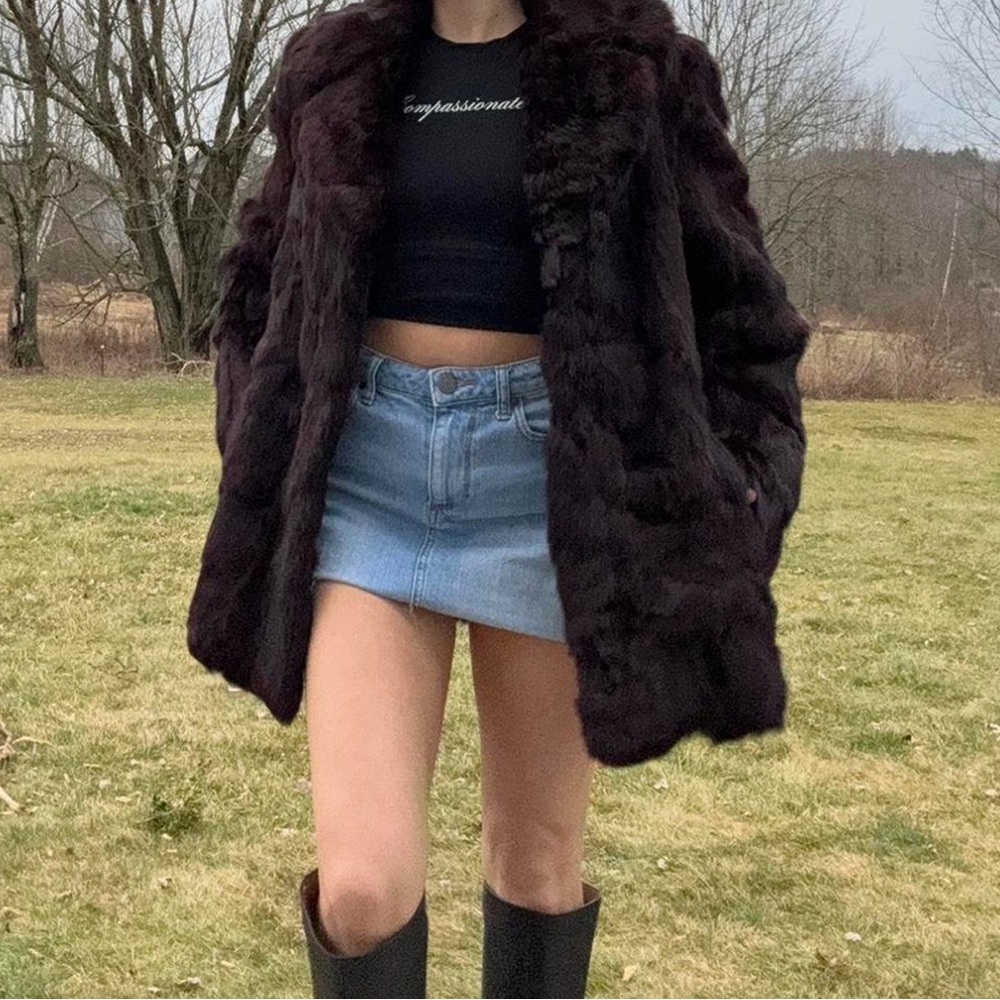 Vintagege 100% rabbit fur jacket size medium